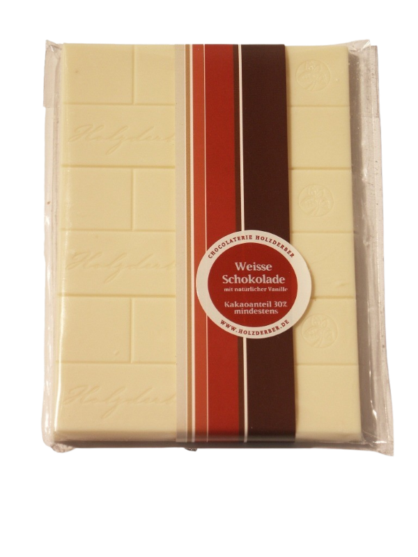 Weiße Schokolade Kakaoanteil 30% 100g (Chocolaterie Holzderber)