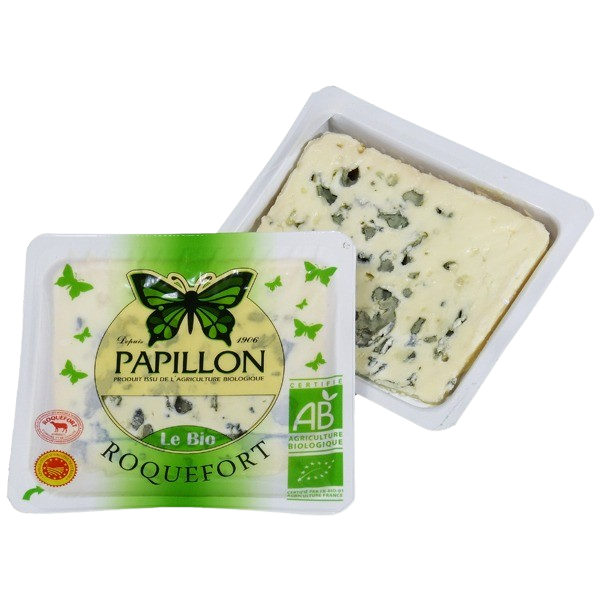 Roquefort Papillon AOP 100g BIO (Schnittkäse, Schaf, 52%, Rohmilch)