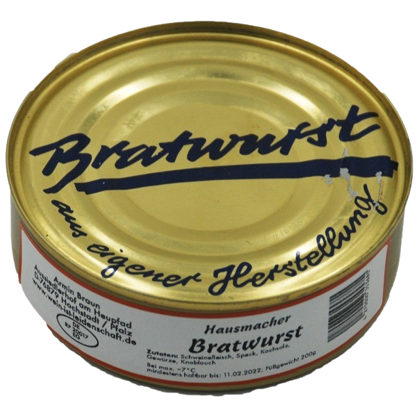 Bratwurst 200g Dose, Braun (Hofschlachtung)