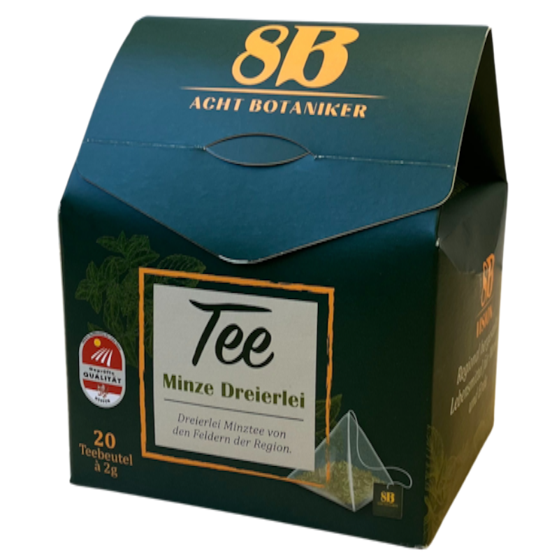 Tee Hof Bodengut, Kräuter "Minze Dreierlei", 8x20 Beutel Tee Hof Bodengut, Kräuter "Minze Dreierlei", 8x20 Beutel