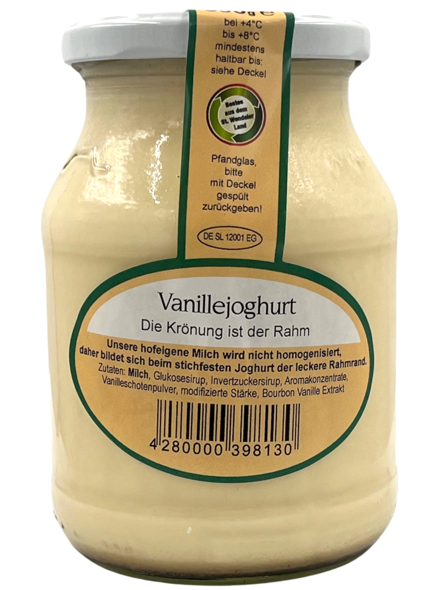 Joho-Joghurt Vanille 500g im Glas (mit leckerem Rahmrand wie hausgemacht)
